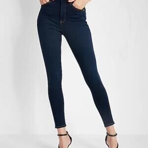 Express High Waisted Dark Wash Skinny  Legging Jeans - EUC - 18 SHORT